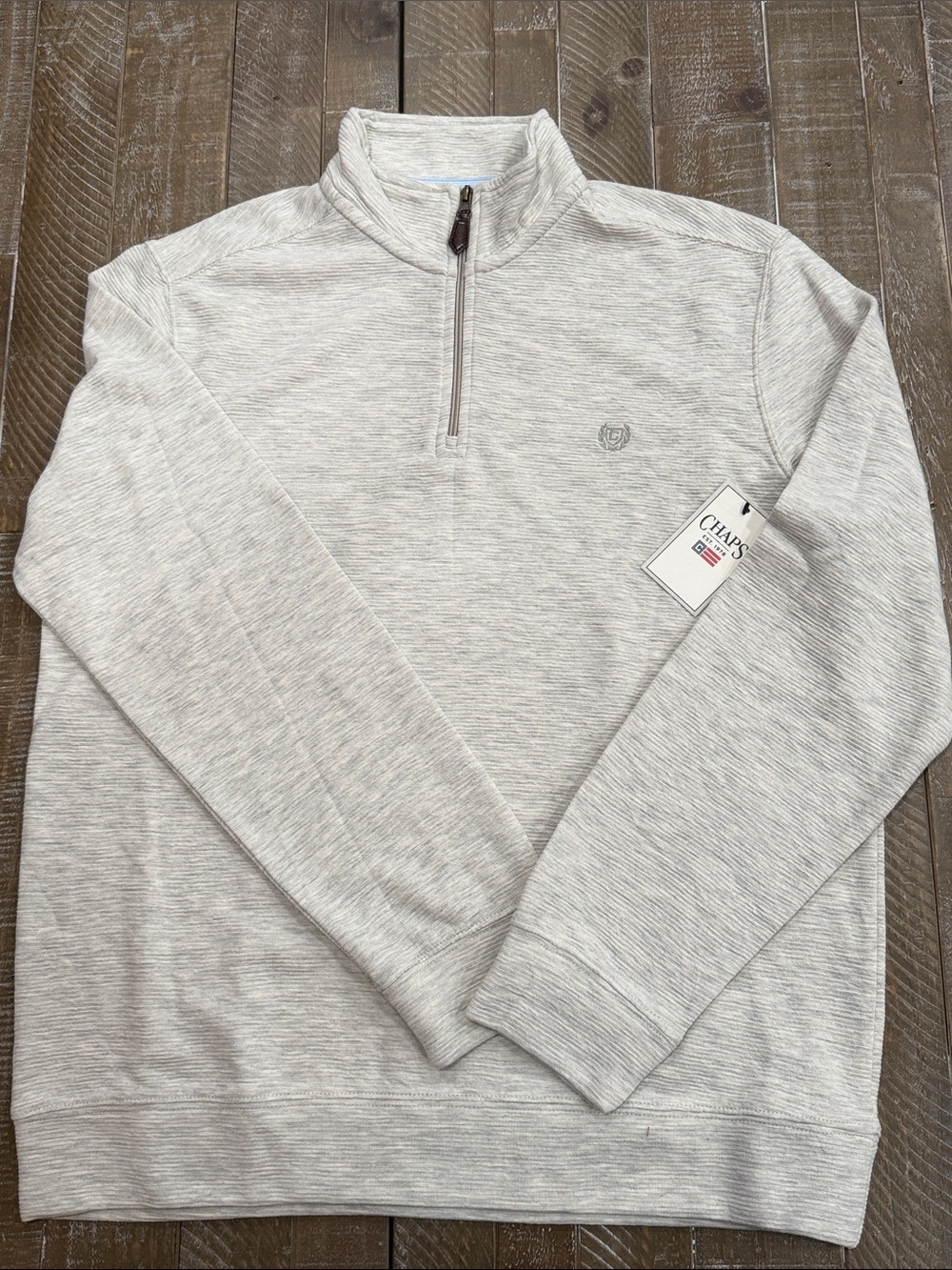 Chaps Men’s Light Heather Gray Half-Zip Pullover